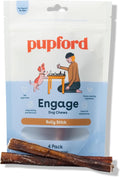 Pupford Bully Sticks for Dogs & Puppies, Teething Chew Toy (6", 4 Count) | Smoked for better smell, Long-lasting mental enrichment, 1 ingredient, Made in the USA, Redirect biting, Small & medium dogs
