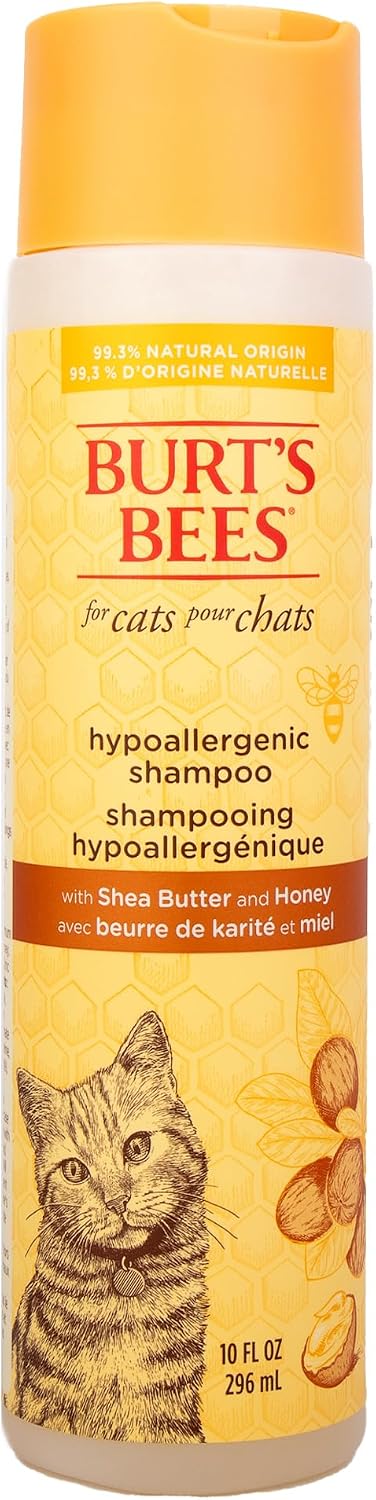 Burts Bees for Pets Hypoallergenic Cat Shampoo, Unscented, 10 Fl Oz