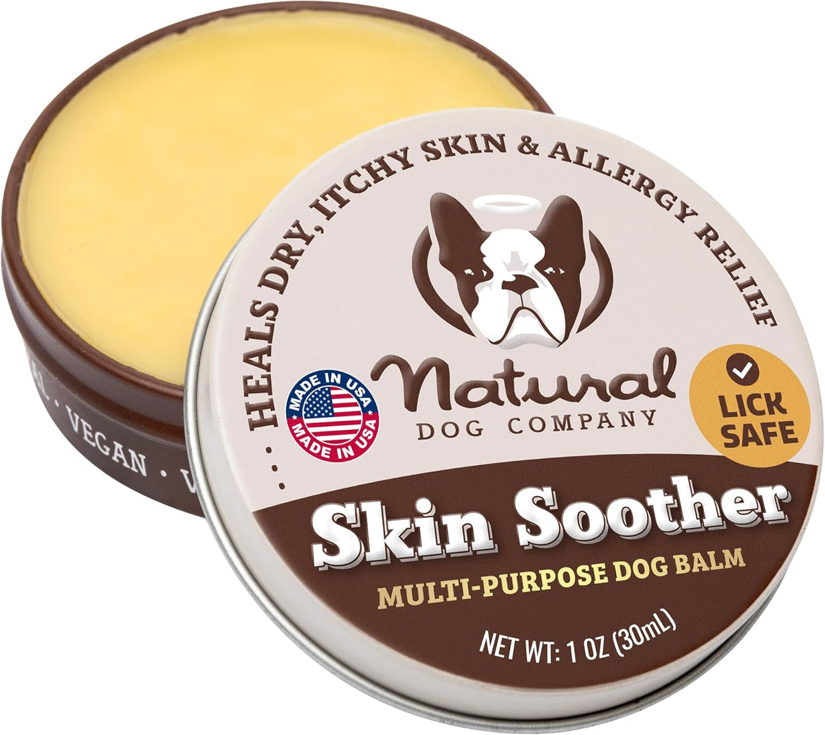 Natural Dog Company Skin Soother Dog Skin Balm, 2 oz Stick | Moisturizing for Dry Itchy Skin, Hot Spot Treatment, Coconut Oil & Vitamin E, For Outdoor Play, Beach Days & Hot Weather