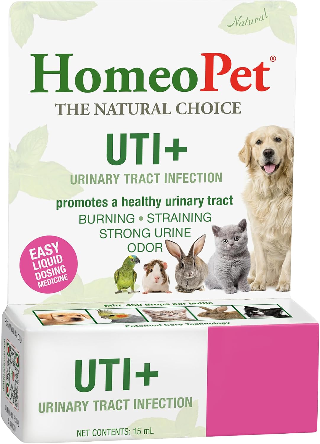 HomeoPet UTI+ Urinary Tract Supplement for Dogs and Cats, 15 Milliliters