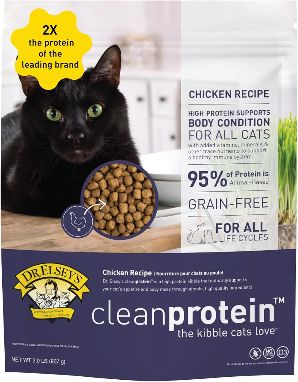 Dr. Elsey's cleanprotein Chicken Cat Kibble 2 lb. Bag