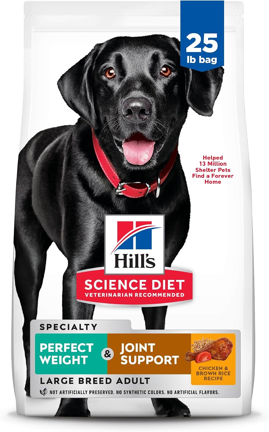 Hill's Science Diet Perfect Weight & Joint Support Large Breed Dry Dog Food | #1 Veterinarian Recommended, Adult Formula, Chicken Recipe, 25 lb. Bag