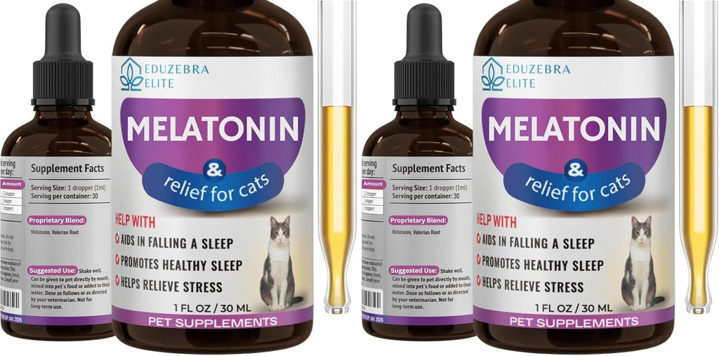 EDUZEBRA Cat Melatonin, Melatonin for Cats, Cat Sedative for Grooming, Cat Sleep Aid, Cat Calming Treats, Anxiety Relief for Cats, Support Restful Sleep for Your Cat