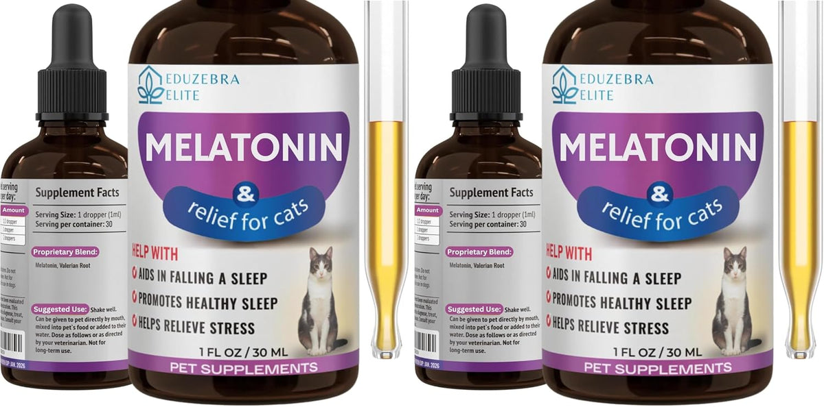 EDUZEBRA Cat Melatonin, Melatonin for Cats, Cat Sedative for Grooming, Cat Sleep Aid, Cat Calming Treats, Anxiety Relief for Cats, Support Restful Sleep for Your Cat