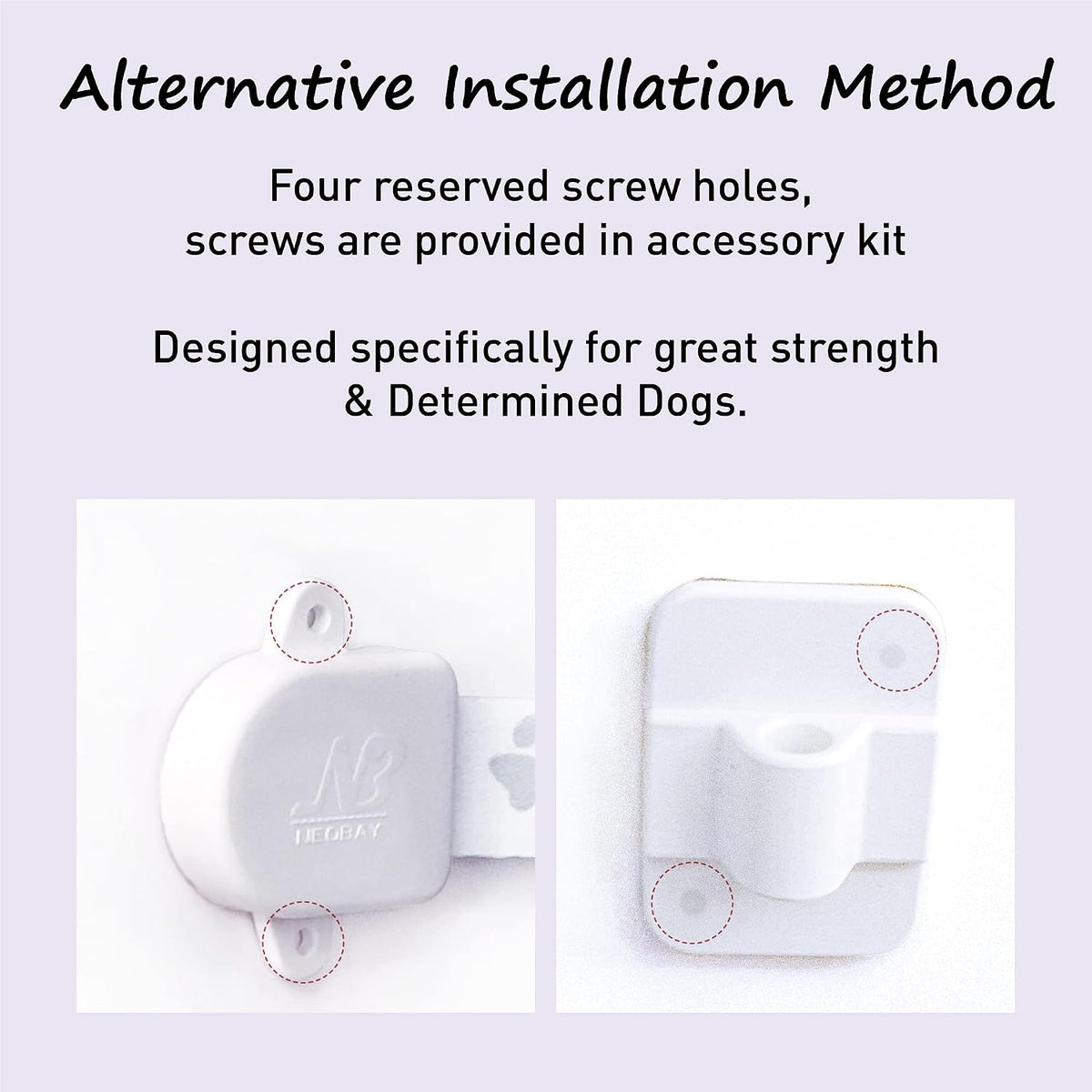 Neobay Adjustable Door Strap and Latch, Keeps Dogs Out of Litter Box