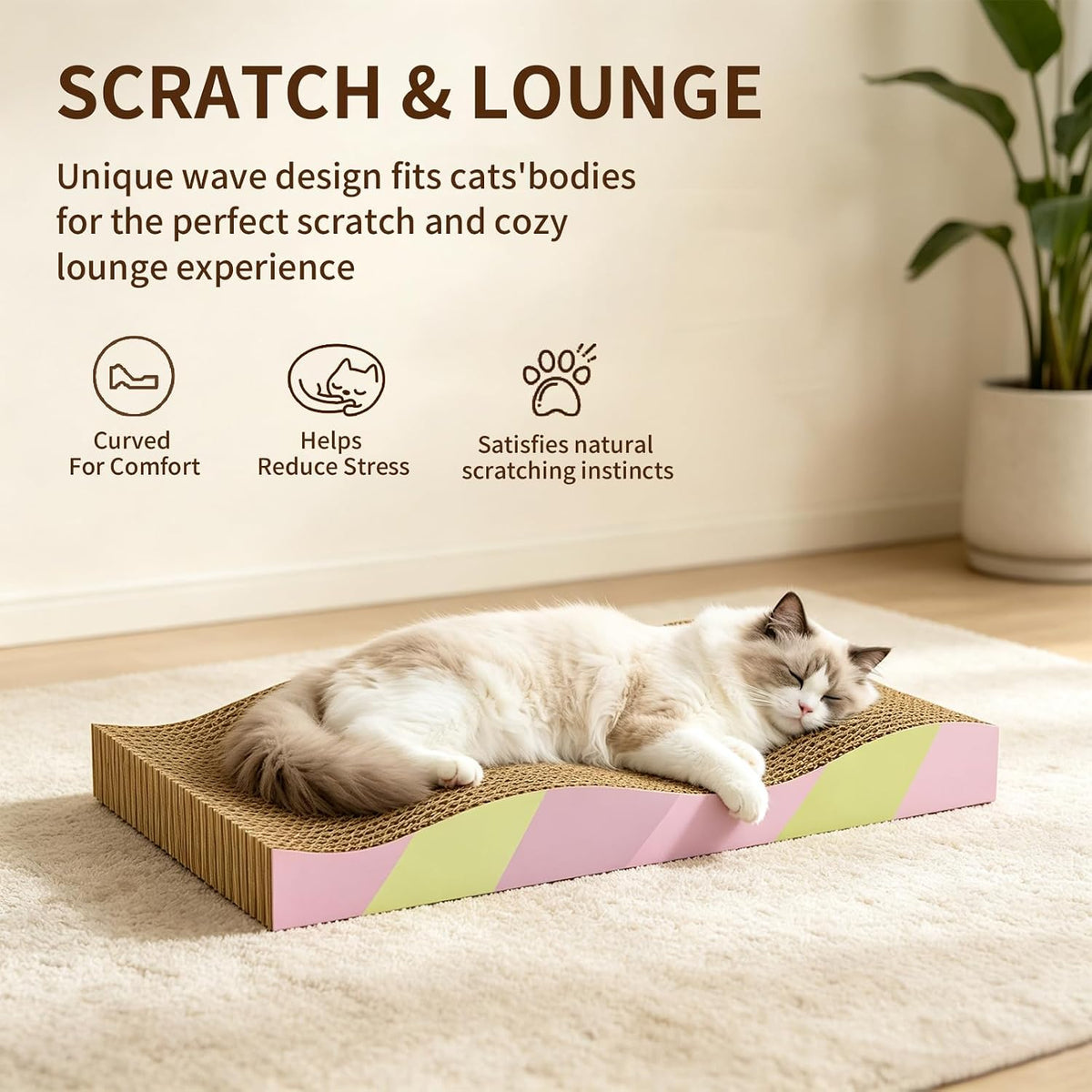 Cat Scratching Board 2-Pack, Reversible Cat Scratcher Pad, Large