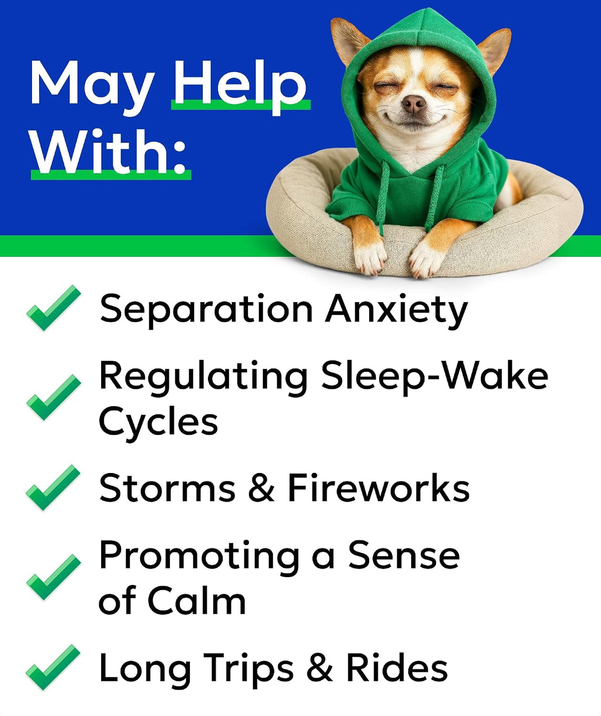 Hemp Calming Treats for Dogs - Stress&Anxiety Relief, Travel&Separation