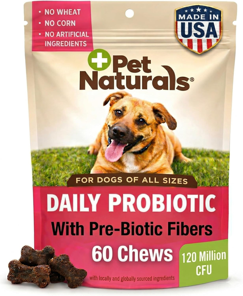 Pet Naturals Daily Probiotic Soft Chews for Dogs, Digestive and Immune Support Supplement, 1 Billion CFU Per Chew, Duck, 160 Count