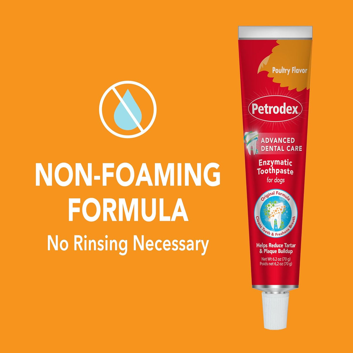 Petrodex Enzymatic Dog Toothpaste, Poultry Flavor, 6.2oz | Cleans teeth & fights bad breath; reduces plaque & tartar; enzymatic, no-rinse formula; poultry flavor; dogs & puppies