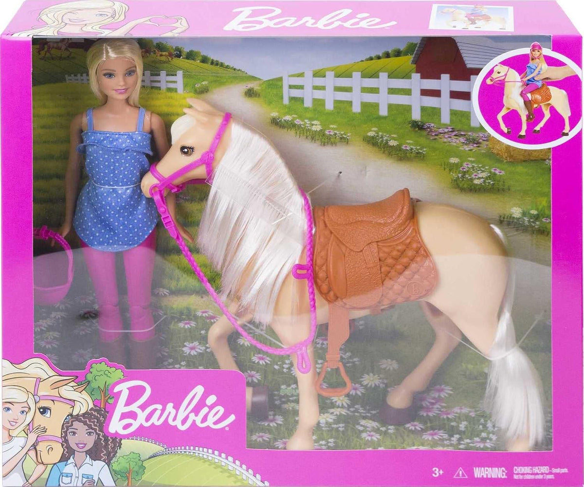 Barbie Playet with Blonde Fashion Doll in Riding Outfit