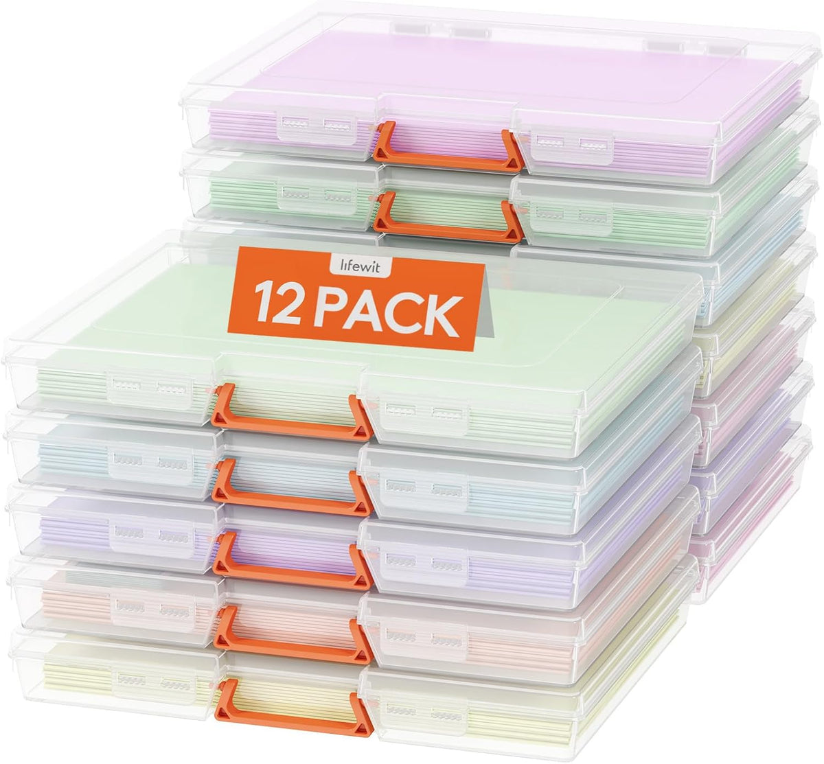 Lifewit Board Game Storage Containers with Handle, 12.2''x10.6'', 6 Pcs