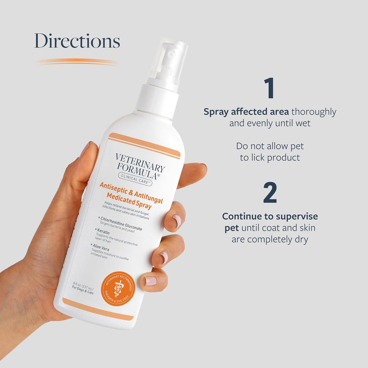 Veterinary Formula Clinical Care Antiseptic & Antifungal Spray, 8 fl oz | Helps Soothe Red, Scaly & Greasy Skin