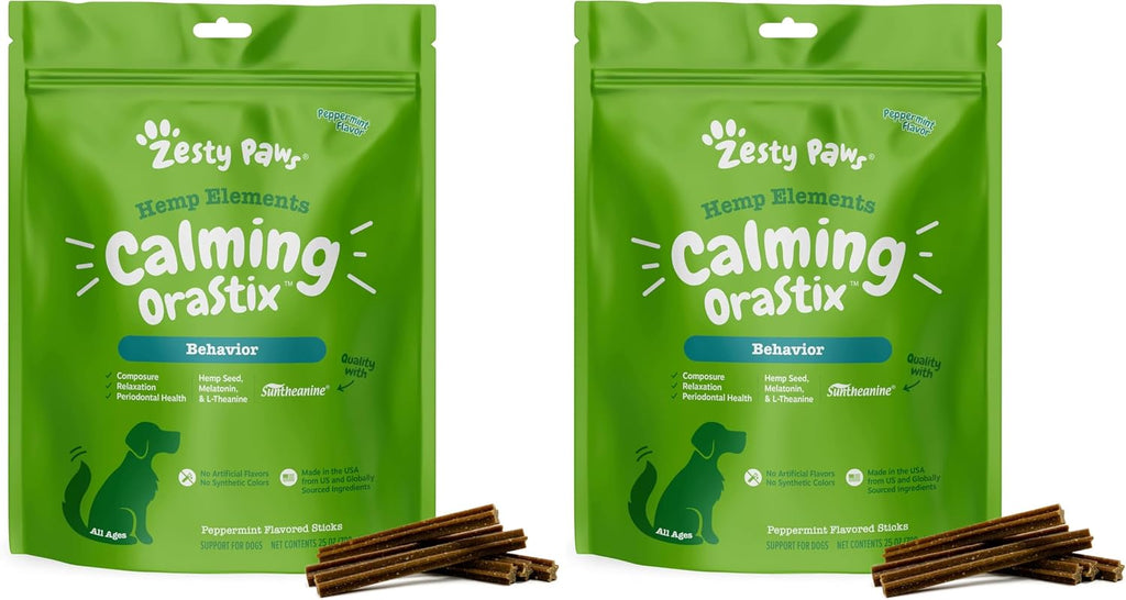 Zesty Paws OraStix Dog Calming Dental Sticks - Peppermint, 25 oz