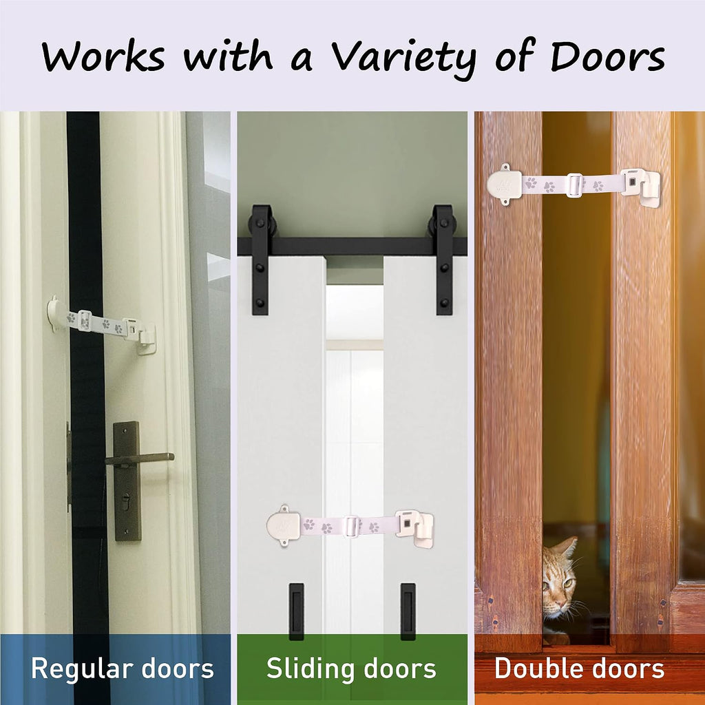 Neobay Adjustable Door Strap and Latch, Keeps Dogs Out of Litter Box