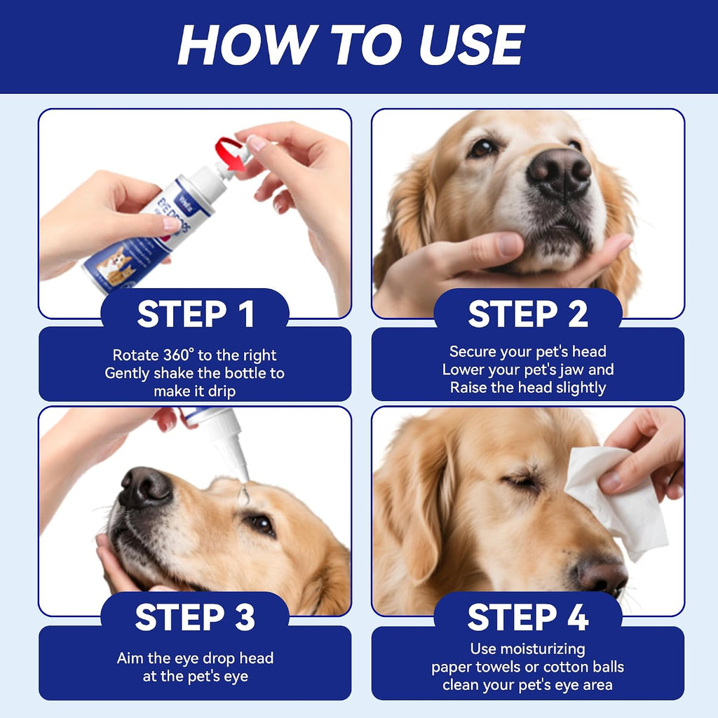 Wellix Pet Eye Drops for Dog & Cat, Non-Irritating Taurine Dog Eye Drop
