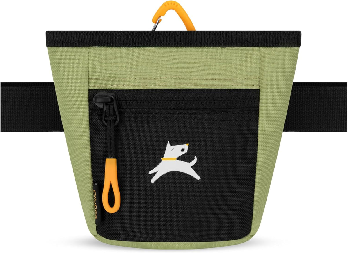 OllyDog, Goodie Treat Bag, Dog Treat Training Pouch | Magnetic Closure | 3 Ways to Wear | Hands-Free Waist Belt | Water-Resistant Recycled Vegan Fabric (Raven S'25)