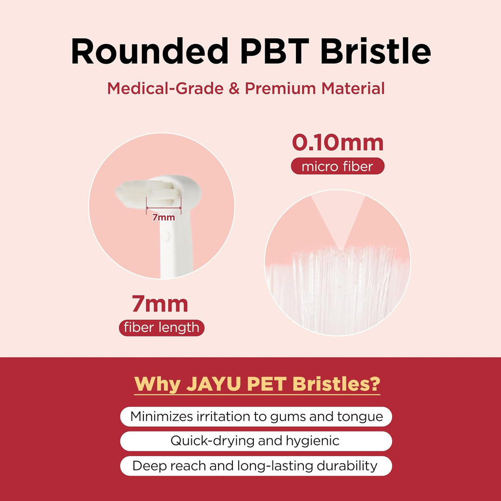 JAYU PET Dental Care Brush with Soft Bristles 1ea | Dog Toothbrush, Cat Toothbrush, For Kitten and Small Dogs, Removes Old Plaque and Tartar, Easy Cleaning