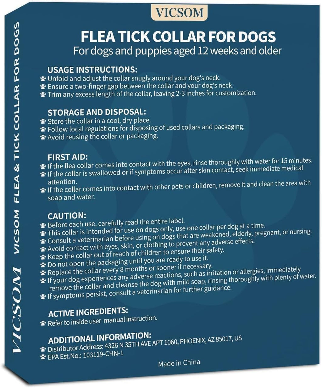 VICSOM Flea Collar for Dogs, Flea and Tick Prevention for Dogs, 4 Pack | 32 Months Flea and Tick Treatmen For Puppies And Small, Medium, Large Dogs, Waterproof Adjustable Collars, Unscented, Black