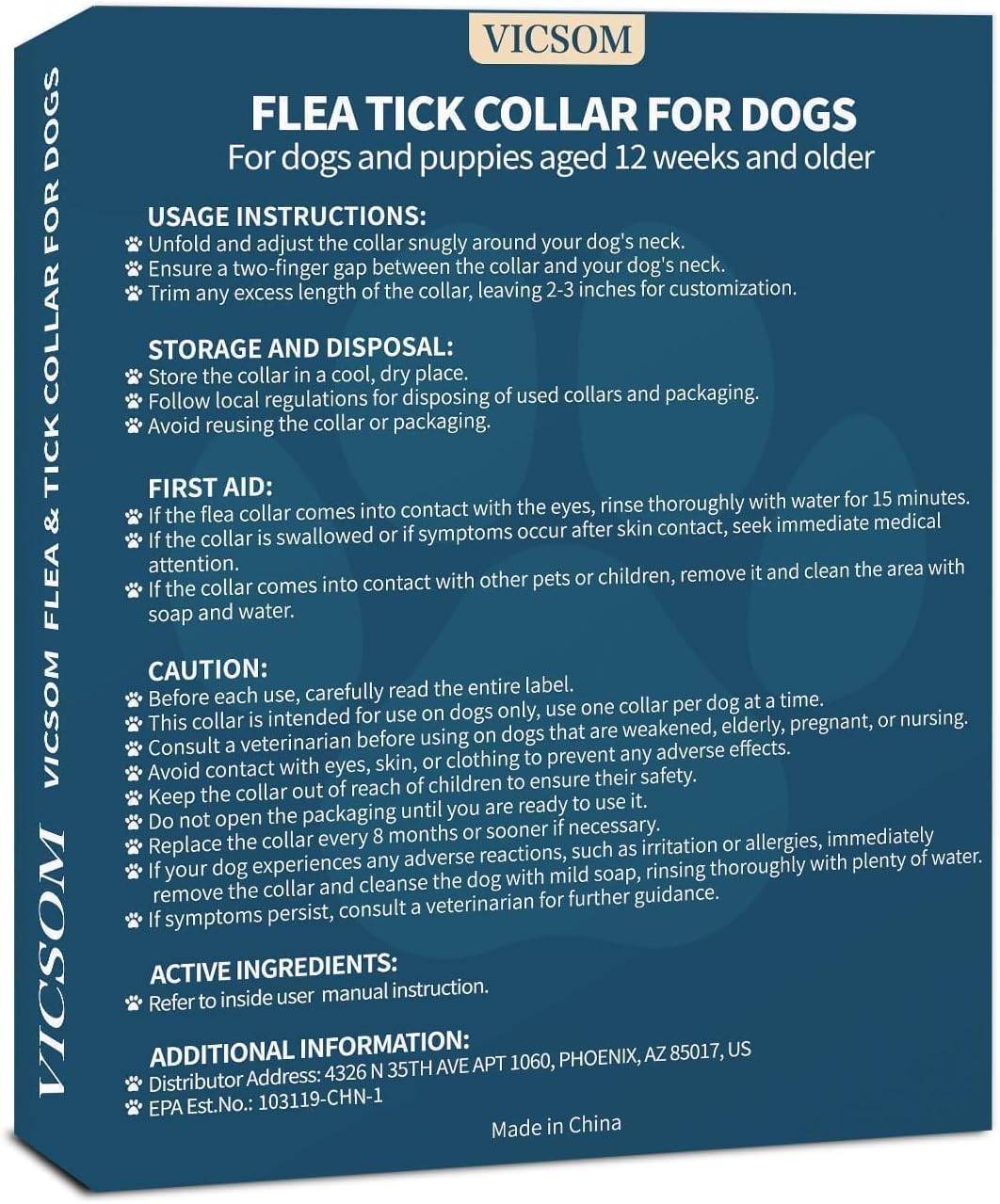 VICSOM Flea Collar for Dogs, Flea and Tick Prevention for Dogs, 4 Pack | 32 Months Flea and Tick Treatmen For Puppies And Small, Medium, Large Dogs, Waterproof Adjustable Collars, Unscented, Black