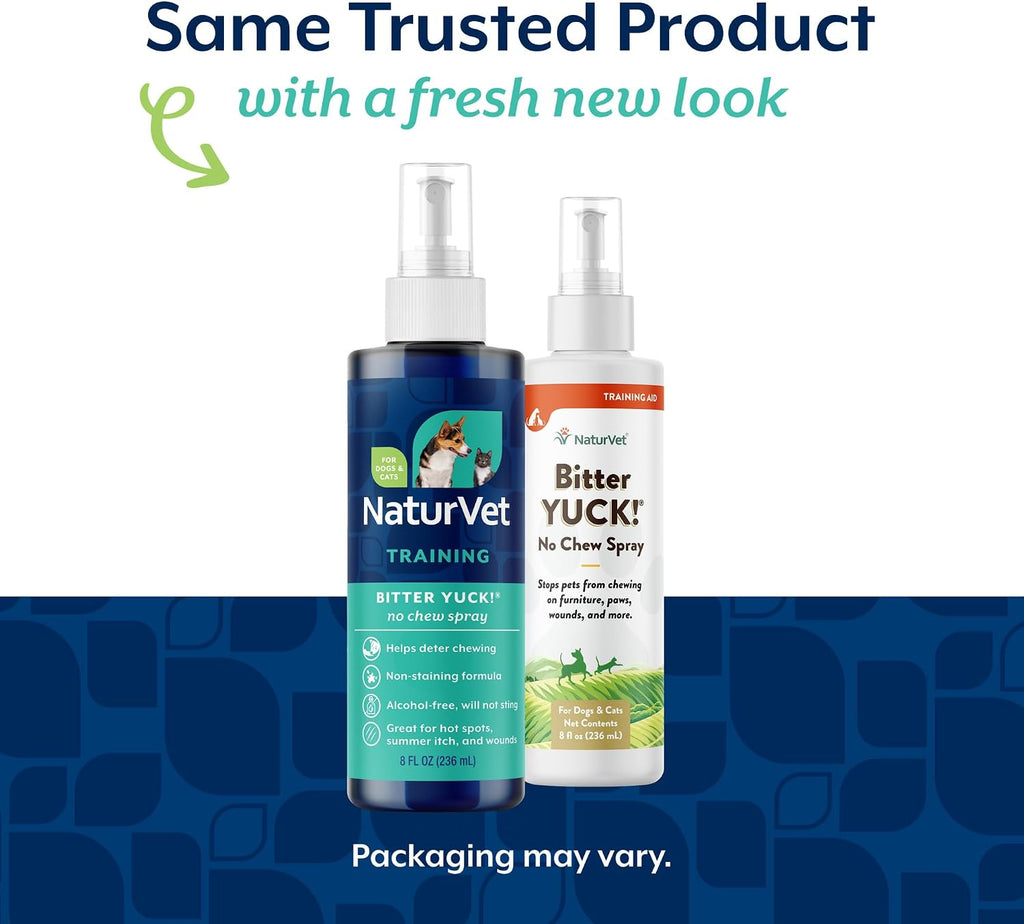 NaturVet Bitter Yuck! No Chew Training Spray for Pets - 8 Ounce | Horses Pet Training Spray, Liquid, Made in The USA, 8 Ounce