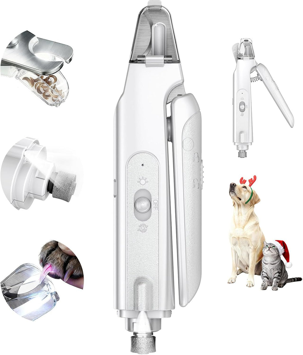 CATPICK 2-in-1 Cat & Dog Nail Clippers with Grinder and Dual LED Lights