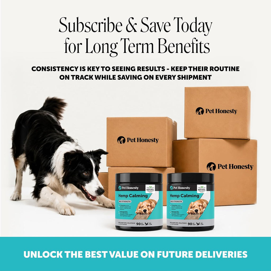 Natural Hemp Calming Chews for Dogs, Maximum Strength Stress Support for Anxiousness with Melatonin & Valerian Root, Non-Sedating Dog Relaxing Chews for Separation, Thunder & Vet Visits – Duck (90 Ct)