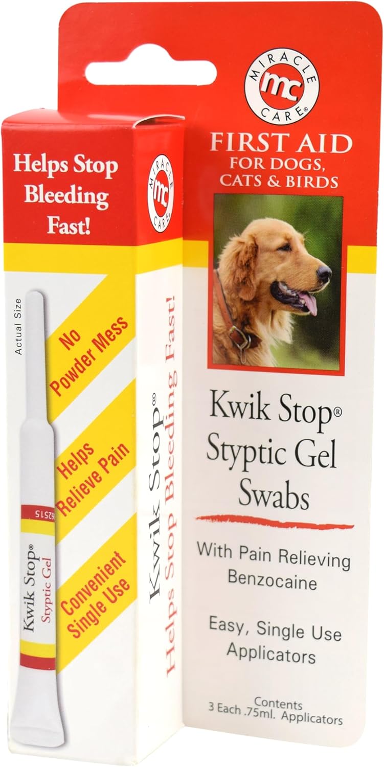 Miracle Care Kwik Stop Styptic Powder for Dogs, Cats, and Birds, 0.5 Ounce