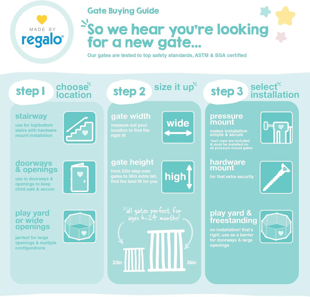 Regalo Safety 192" Plastic 2-in-1 Super Wide Baby Gate & Play Yard