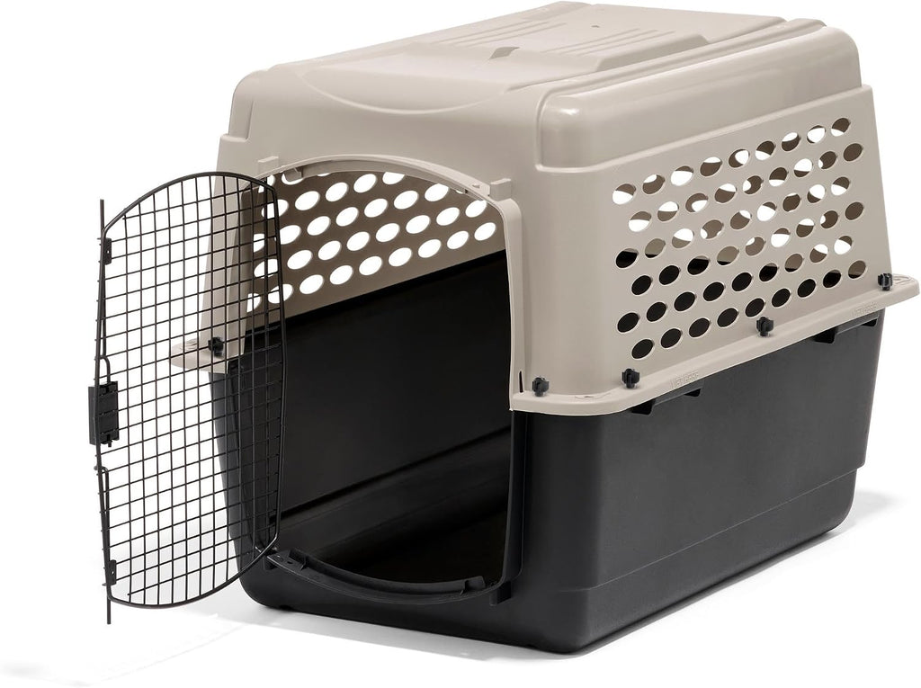 Petmate Vari Dog Kennel, Portable Pet Carrier, Taupe and Black, 28in