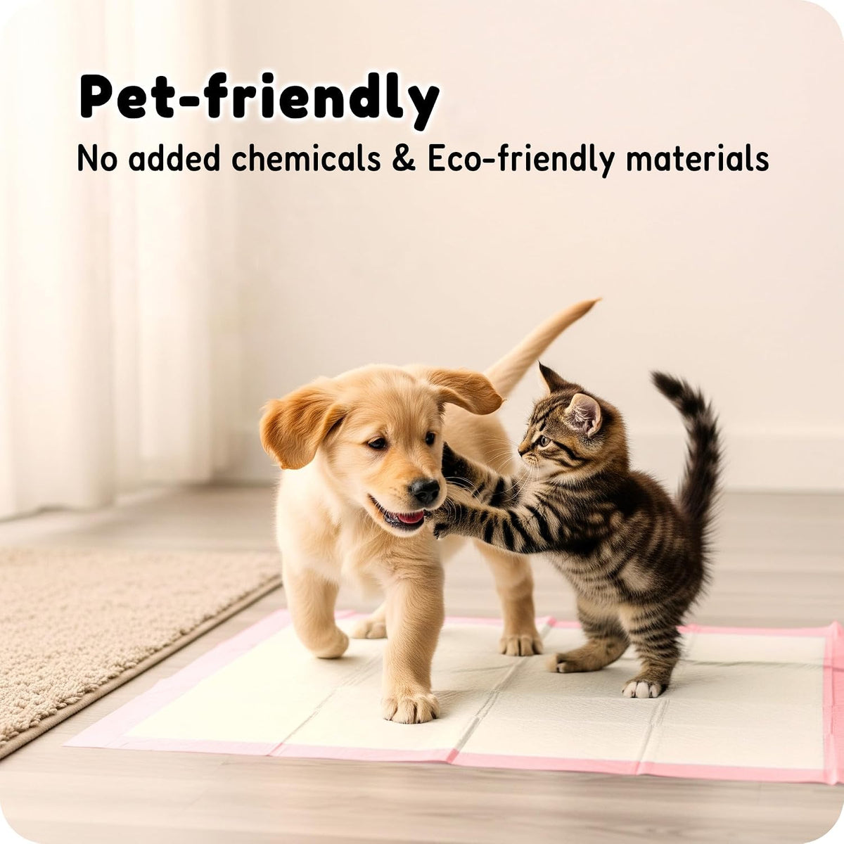 MoMoCo 23x23 Pink Puppy Pads 100ct, 6-Layer Dog Pee Pads for Small Dogs