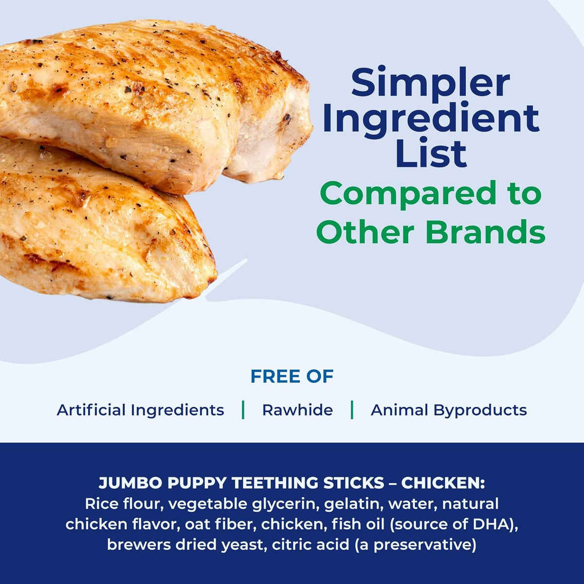 N-Bone Jumbo Puppy Teething Sticks, Chicken Flavor, Natural Puppy Chew Sticks for Growing Puppies, SQF Certified, Made with Rice Flour for Easy Digestion, Calcium Enriched, 7 ct. Pouch (7.3oz)