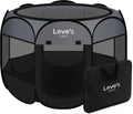Love's cabin Pet Puppy Dog Playpen, Small Dog Tent Crates Cage Indoor/Outdoor, Portable Playpen for Cat, Foldable Pop Up Dog Kennel Playpen with Carring Case, Removable Zipper Top, Grey