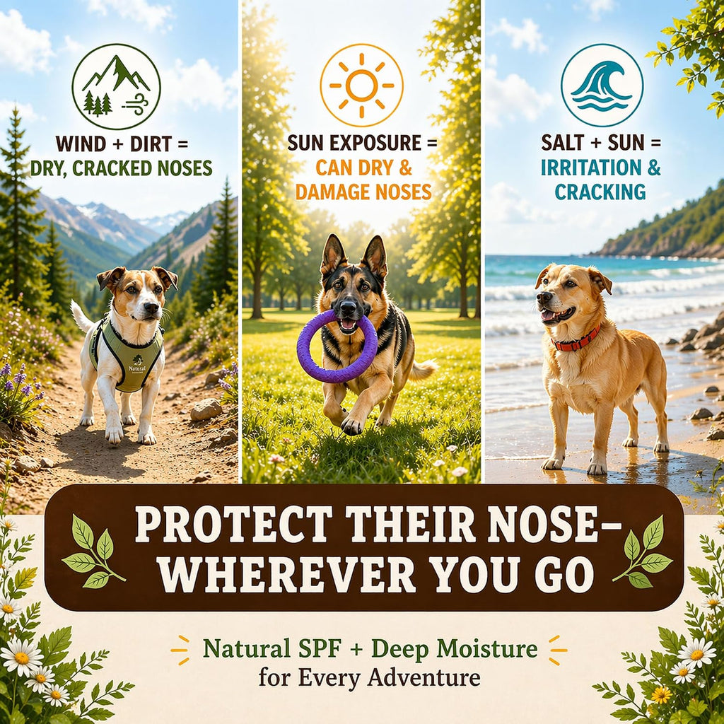 Natural Dog Company Snout Soother Dog Nose Balm, 0.15 oz Travel Stick | Moisturizer for Dry Crusty Noses, Coconut Oil & Shea Butter, Summer Care for Outdoor Dogs, Hot Weather & Beach Days