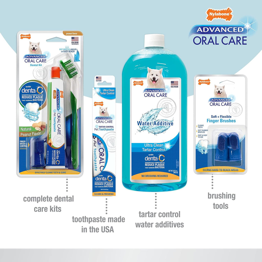 Nylabone Advanced Oral Care Pet Dental Water Additive, Liquid Tartar Remover & Breath Freshener for Dogs, Dog Teeth-Cleaning, Original Flavor, 32 oz. | Liquid tartar remover, breath freshener, original flavor
