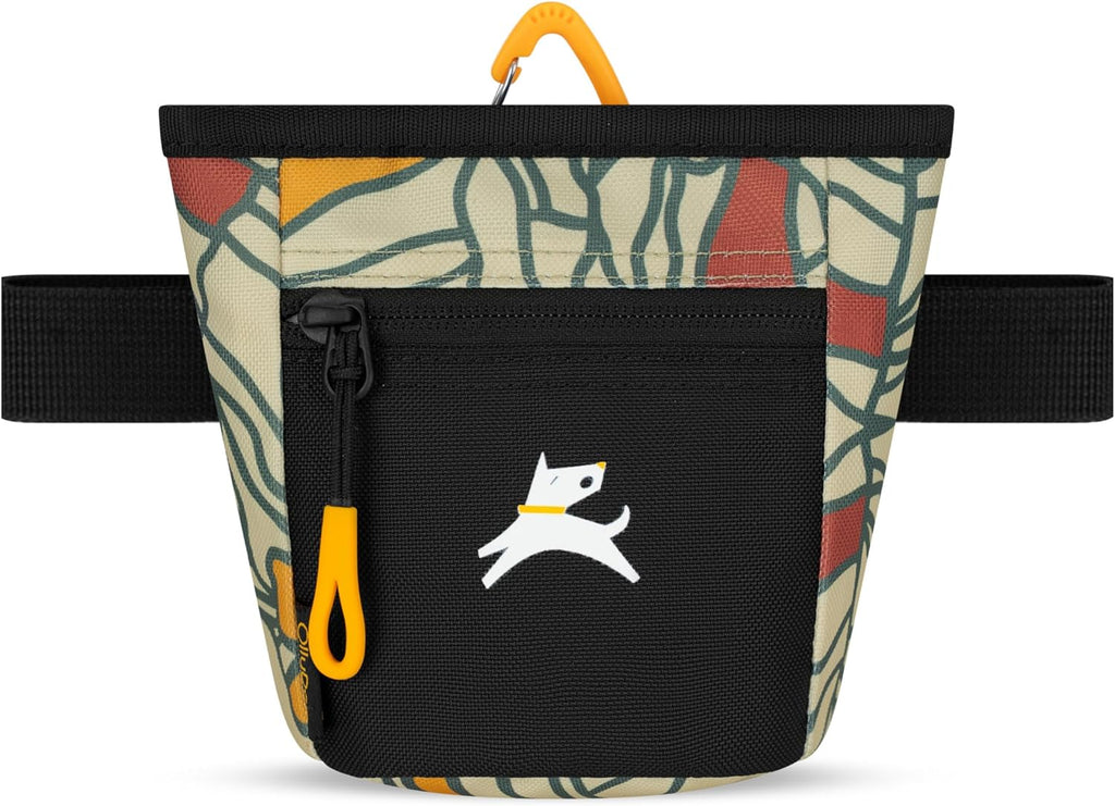 OllyDog, Goodie Treat Bag, Dog Treat Training Pouch | Magnetic Closure | 3 Ways to Wear | Hands-Free Waist Belt | Water-Resistant Recycled Vegan Fabric (Raven S'25)