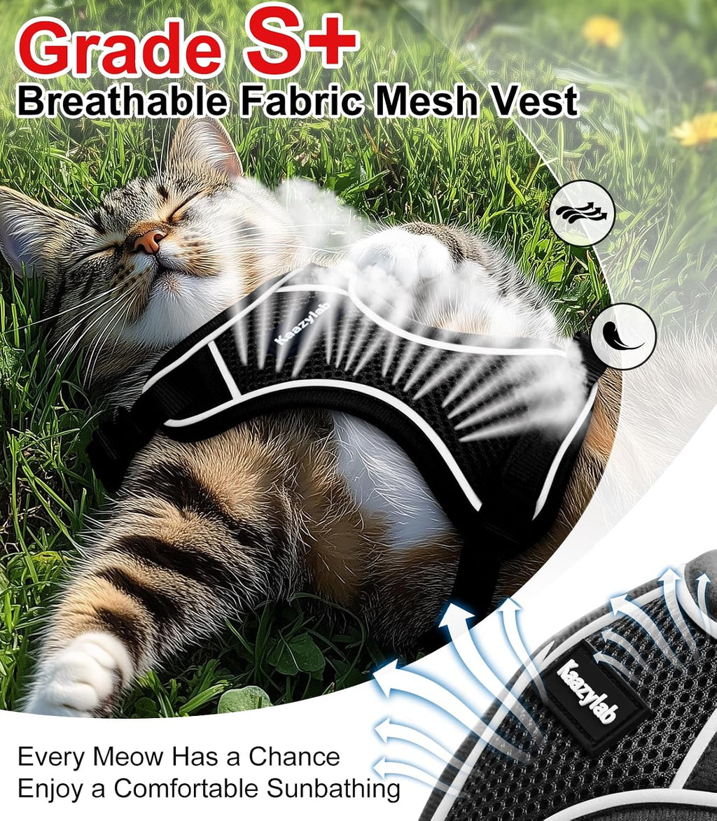 Cat Harness and Leash for Walking Escape Proof Soft Adjustable Cat Leash