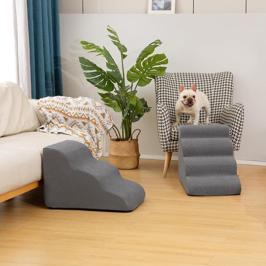 Aodisman Dog Stairs for Small Dogs and Cats,3-Step Pet Ramp for Bed & Couch