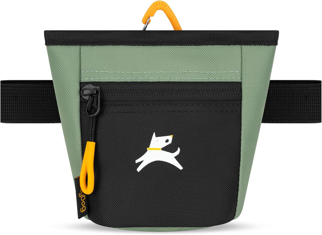 OllyDog, Goodie Treat Bag, Dog Treat Training Pouch | Magnetic Closure | 3 Ways to Wear | Hands-Free Waist Belt | Water-Resistant Recycled Vegan Fabric (Raven S'25)
