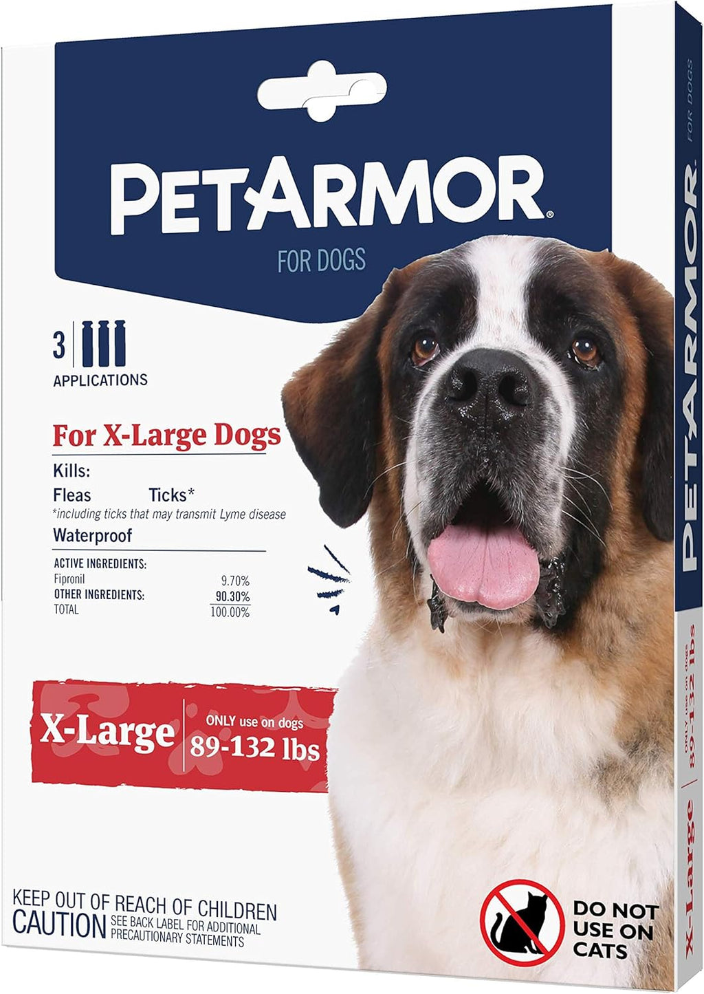 PetArmor Flea & Tick Topical Dogs 45-88 lbs, Fipronil, 3-Month | Ideal for Large Dogs 45-88 lbs; Kills Adult Fleas in 24-48 hrs; 3-month supply; Vet-Quality, No Rx Needed