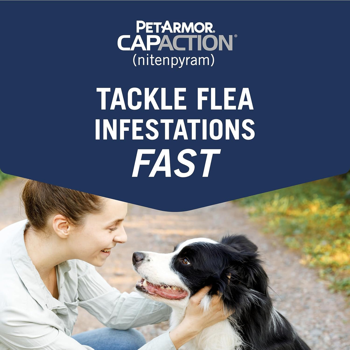 PetArmor CAPACTION (nitenpyram) Oral Flea Treatment for Dogs, Fast Acting Tablets Start Killing Fleas in 30 Minutes, Dogs Over 25 lbs, 6 Doses (Pack of 1) (Packaging May Vary) | Ideal for Dogs 25+ lbs; Oral Tablet, No Mess; 6 doses; Fast Flea Knockdown