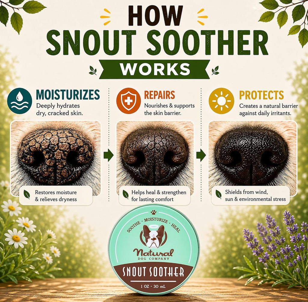 Natural Dog Company Snout Soother Dog Nose Balm, 0.15 oz Travel Stick | Moisturizer for Dry Crusty Noses, Coconut Oil & Shea Butter, Summer Care for Outdoor Dogs, Hot Weather & Beach Days