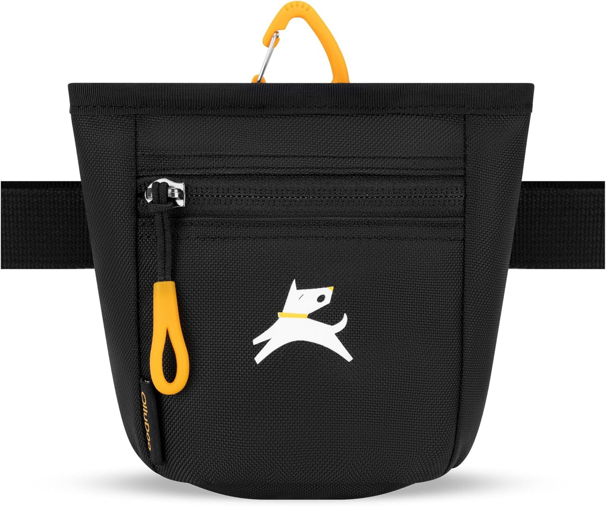 OllyDog, Goodie Treat Bag, Dog Treat Training Pouch | Magnetic Closure | 3 Ways to Wear | Hands-Free Waist Belt | Water-Resistant Recycled Vegan Fabric (Raven S'25)