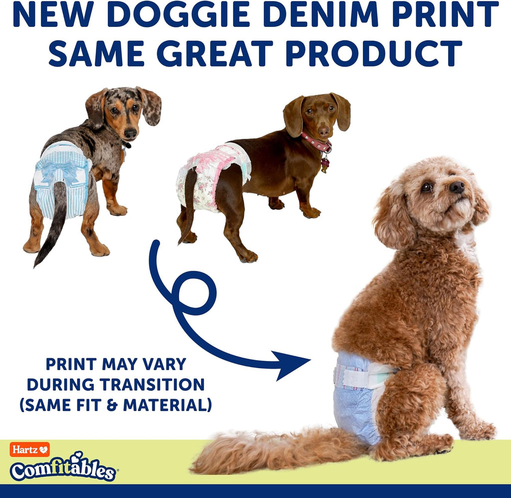 Hartz Disposable Dog Diapers, Size M 32 count, Comfortable & Secure Fit, Easy to Put On | Comfortable & Secure Fit, Easy to Put On, Super Absorbent, Breathable Material, Adjustable Tail Hole, Male & Female Diaper