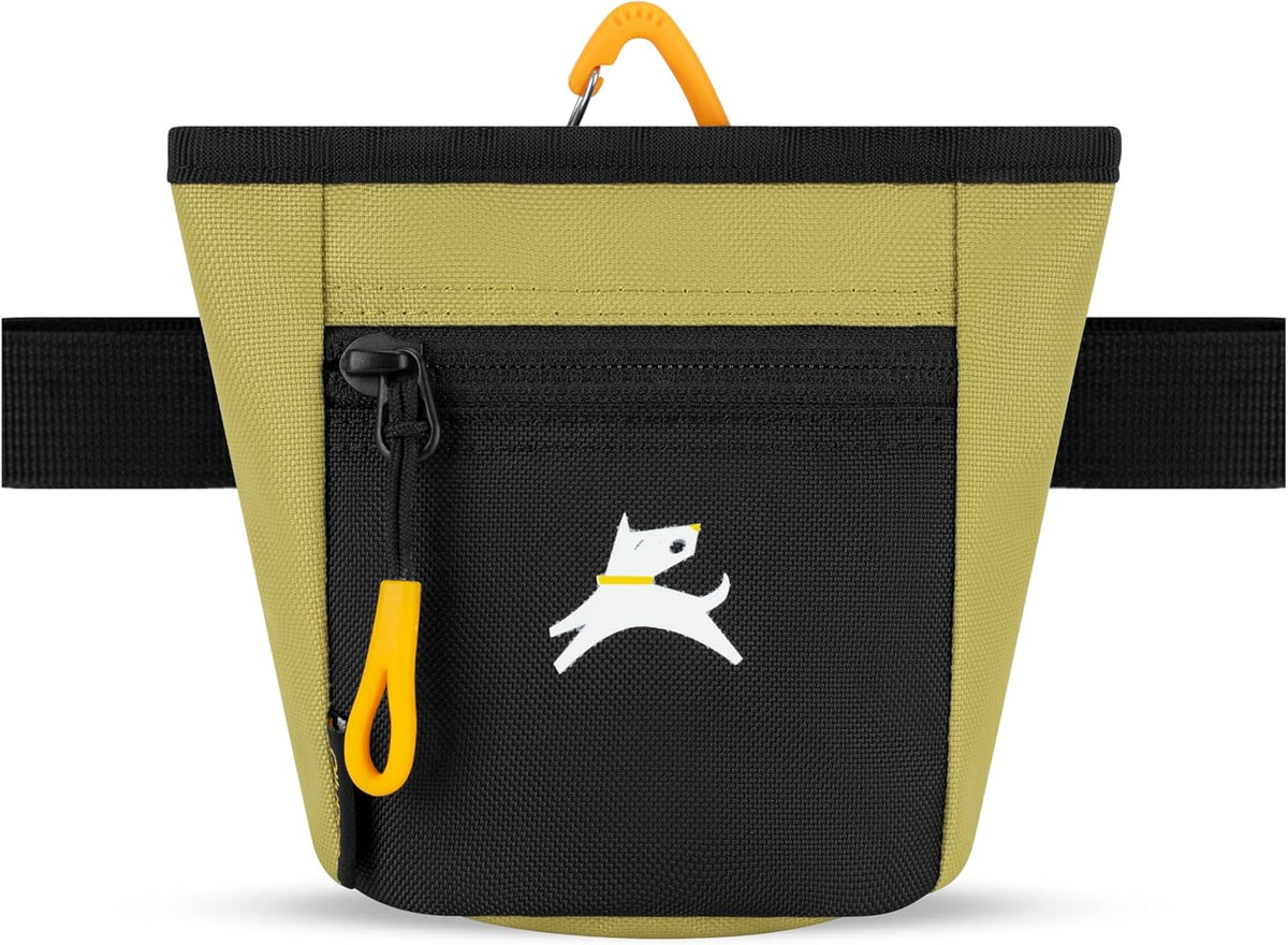 OllyDog, Goodie Treat Bag, Dog Treat Training Pouch | Magnetic Closure | 3 Ways to Wear | Hands-Free Waist Belt | Water-Resistant Recycled Vegan Fabric (Raven S'25)