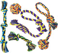 SHARLOVY Large Tough Chew Toys for Aggressive Chewers, 9 Pack Dog Rope Toys | Heavy Duty 5 Knots Indestructible Rope Toys for Large Breed, Cotton Puppy Teething Chew Toys,Tug of War Toy for Medium Dogs