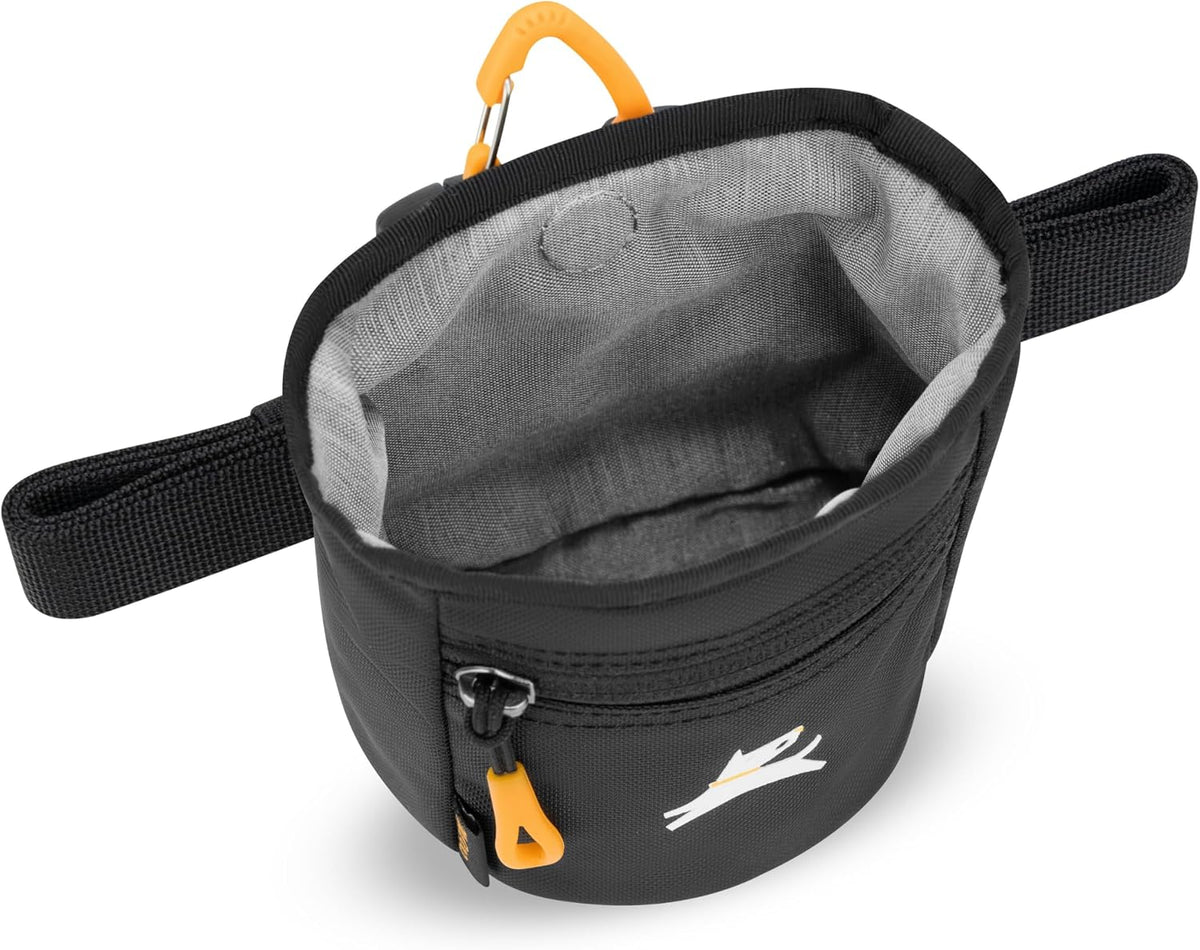 OllyDog, Goodie Treat Bag, Dog Treat Training Pouch | Magnetic Closure | 3 Ways to Wear | Hands-Free Waist Belt | Water-Resistant Recycled Vegan Fabric (Raven S'25)