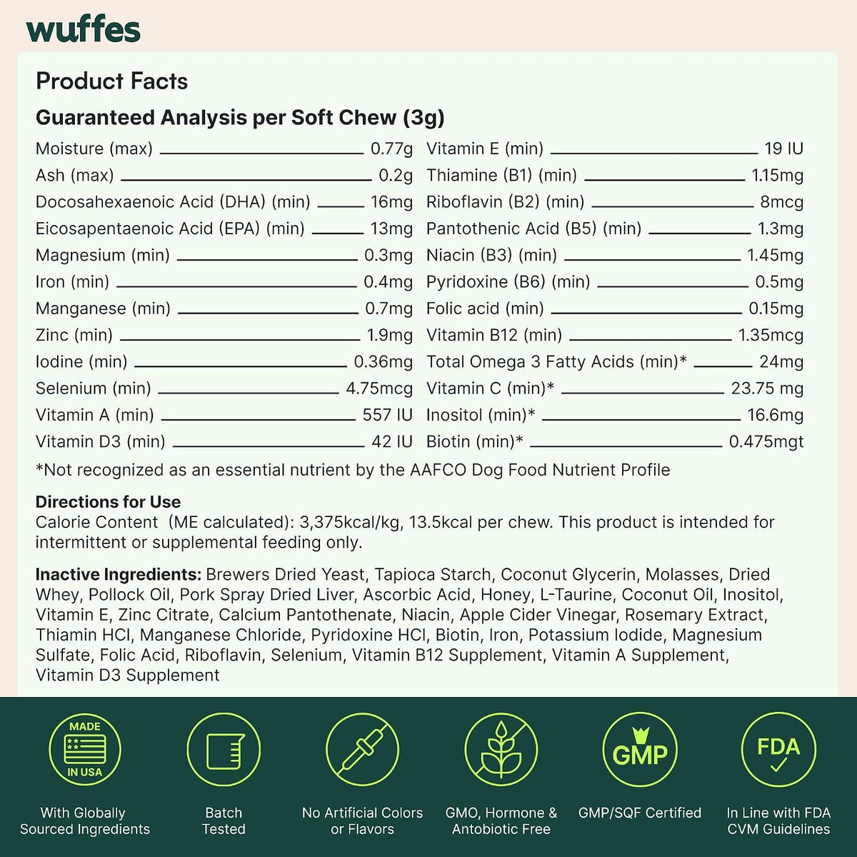 Wuffes Multivitamin Chews for Dogs