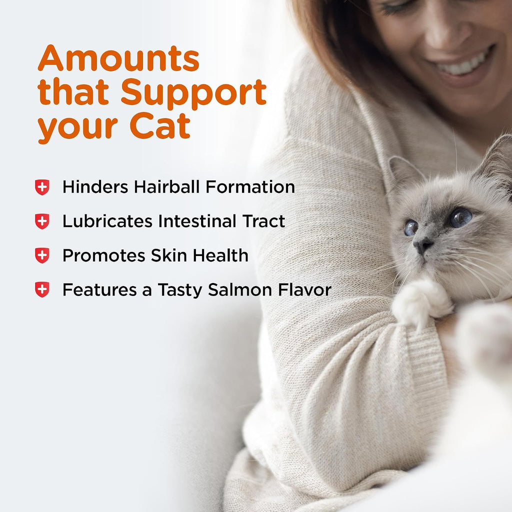 Nutri-Vet Hairball Gel for Cats, Cat Hairball Remedy, Salmon Flavor, 3oz