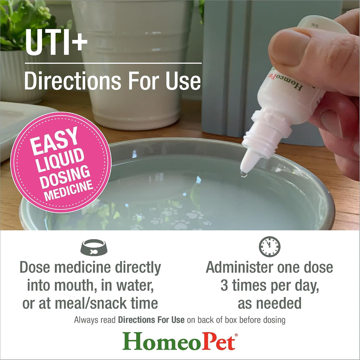 HomeoPet UTI+ Urinary Tract Supplement for Dogs and Cats, 15 Milliliters