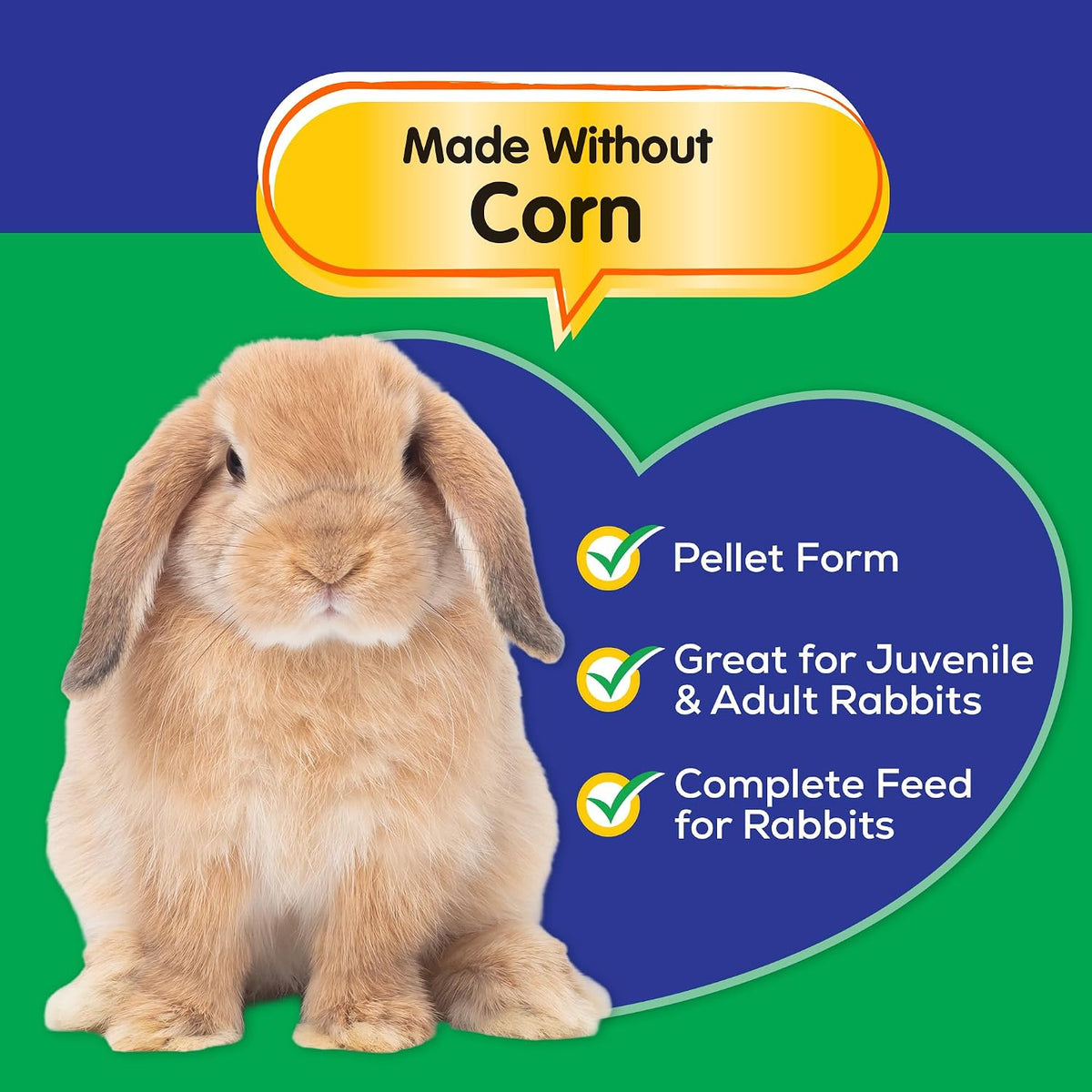 Small World Rabbit Food, Complete Pelleted Feed, High Fiber Food, 10 lb